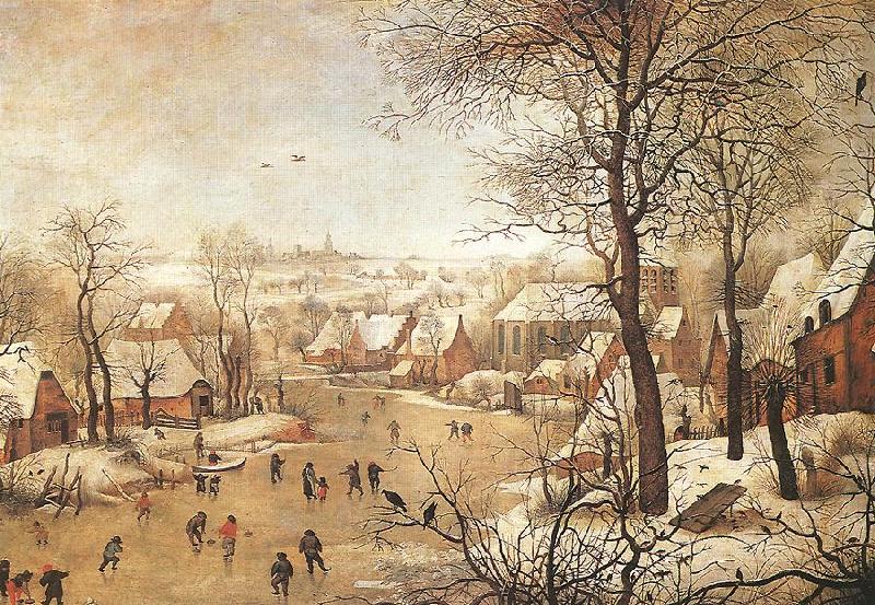 BRUEGHEL, Pieter the Younger Winter Landscape with a Bird-trap Spain oil painting art